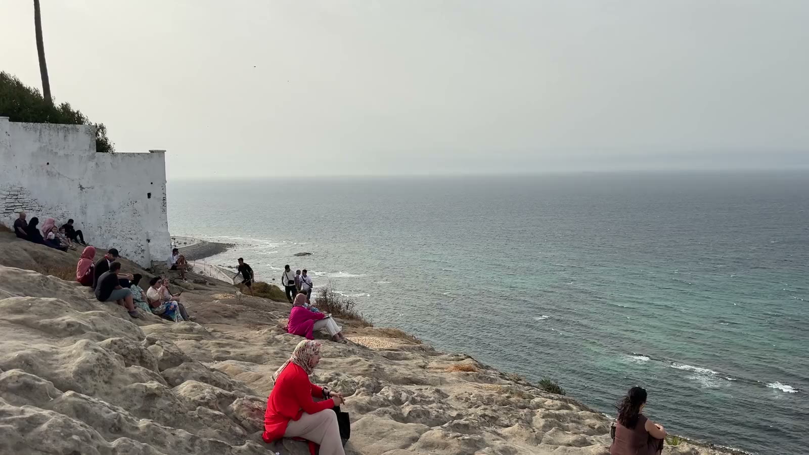 The cliffside headland at Cap Spartel, near the Cap Spartel lighthouse and the Caves of Hercules